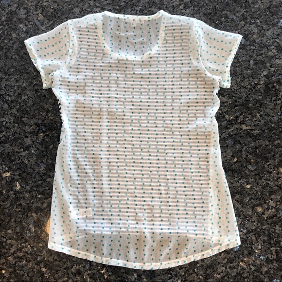 DownEast Striped Top with Sheer Polka Dot Back - Picture 3 of 7